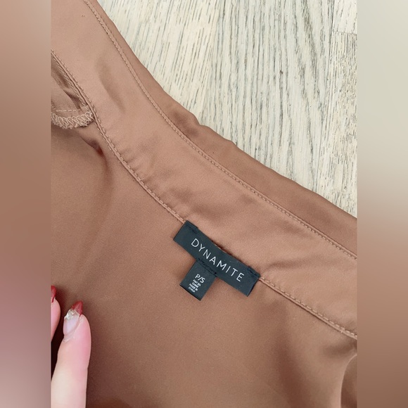 Dynamite Silk Blouse. 95% new condition. Caramel colour. - Picture 6 of 7